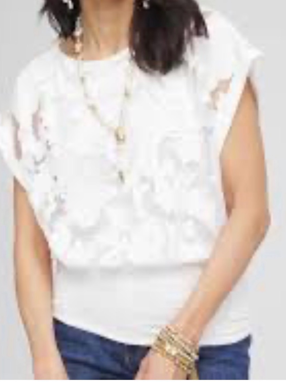 Chico's Elegant White Floral Blouse